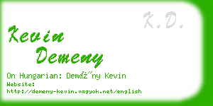 kevin demeny business card